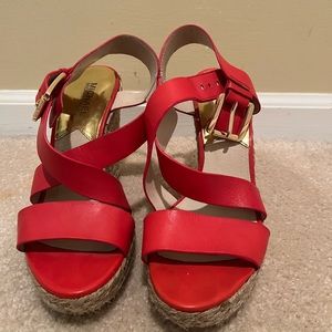 Size 8 Red Michael Kors Wedges
